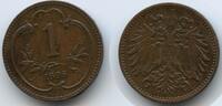 Österreich 1 Heller G9799 - SEHR RAR Franz Joseph I. 1848-1916 Austria -