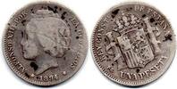 Espagne - Spain -Spanien 1 Peseta 1894 s 25,00 EUR  Excl. Verzending