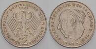 2 Mark Kursmünzen 2 Deutsche Mark Theodor Heuss -