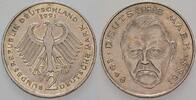 2 Mark Kursmünzen 2 Deutsche Mark Ludwig Erhard -