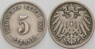Kleinmünzen-Kaiserreich 5 Pfennig Grosser Adler -