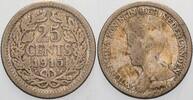 Niederlande-Königreich 25 Cent Wilhelmina I. 1890-1948. -