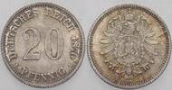 Kleinmünzen-Kaiserreich 20 Pfennig Kleiner Adler -