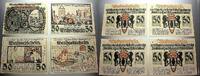 Deutsche Serienscheine 4 x 50 Pfennig Lübeck 1918-1922. -