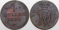 Hessen-Kassel 4 Heller Wilhelm II. 1821-1847, seit 1831 Mitregentschaft seines Sohnes. -