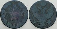 Polen 3 Grosze Nicolaus I., Zar von Russland 1825-1855. -