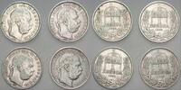 Ungarn 4 x 1 Korona Franz Josef I. 1848-1916. -