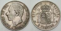 Spanien 5 Peseten Alfons XII. 1874-1885. -