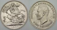 Großbritannien Five Shillings George VI. 1936-1952. -