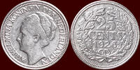 Koninkrijk der Nederlanden 25 Cents NEDERLAND (NETHERLANDS, KINGDOM) - WILHELMINA, 1890-1948 - -