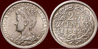 Koninkrijk der Nederlanden 25 Cents NEDERLAND (NETHERLANDS, KINGDOM) - WILHELMINA, 1890-1948 - -