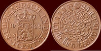 1 Cent NEDERLAND (NETHERLANDS, KINGDOM) - NEDERLANDS OOST-INDIË (DUTCH EAST INDIES) - WILHELMINA, 1890-1948 - 1926, Utrecht -