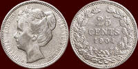 Koninkrijk der Nederlanden 25 Cents NEDERLAND (NETHERLANDS, KINGDOM) - WILHELMINA, 1890-1948 - -