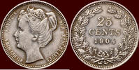 Koninkrijk der Nederlanden 25 Cents NEDERLAND (NETHERLANDS, KINGDOM) - WILHELMINA, 1890-1948 - -