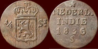 ¼ Stuiver NEDERLAND (NETHERLANDS, KINGDOM) - NEDERLANDS OOST-INDIË (DUTCH EAST INDIES) - WILLEM I, 1815-1840 - 1836 S, Utrecht -