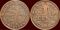 Koninkrijk der Nederlanden 2 ½ Cent NEDERLAND (NETHERLANDS, KINGDOM) - WILHELMINA, 1890-1948 - -
