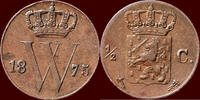 Koninkrijk der Nederlanden ½ Cent NEDERLAND (NETHERLANDS, KINGDOM) - WILLEM III, 1849-1890 - -