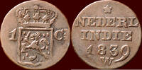 1 Cents NEDERLAND (NETHERLANDS, KINGDOM) - NEDERLANDS OOST-INDIË (DUTCH EAST INDIES) - WILLEM I, 1815-1840 - 1839 W, Soerabaia -