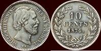 Koninkrijk der Nederlanden 10 Cents NEDERLAND (NETHERLANDS, KINGDOM) - WILLEM III, - 1874 - 2e halfjaar -