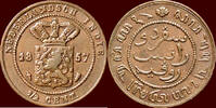 ½ Cent NEDERLAND (NETHERLANDS, KINGDOM) - NEDERLANDS OOST-INDIË (DUTCH EAST INDIES) - WILLEM III, 1849-1890 - 1857, Utrecht -