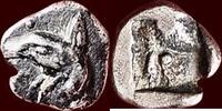 AR 1/48 Stater IONIA, TEOS - or tetartemorion, circa 525-510 BC -