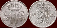 Koninkrijk der Nederlanden 25 Cents NEDERLAND (NETHERLANDS, KINGDOM) - WILLEM I, 1815-1840 - 1825, Utrecht -
