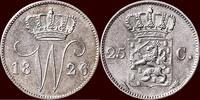 Koninkrijk der Nederlanden 25 Cents NEDERLAND (NETHERLANDS, KINGDOM) - WILLEM I, 1815-1840 - 1826, Utrecht -