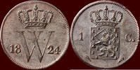 Koninkrijk der Nederlanden 1 Cent NEDERLAND (NETHERLANDS, KINGDOM) - WILLEM I, 1815-1840 - 1824, Utrecht -