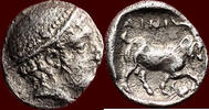AR Diobol THRACE (THRAKIEN), AINOS - circa 410 - 400 BC -