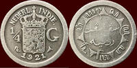 ¼ Gulden NEDERLAND (NETHERLANDS, KINGDOM) - NEDERLANDS OOST-INDIË (DUTCH EAST INDIES) - WILHELMINA, 1890-1948 - 1921, Utrecht -