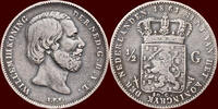 Koninkrijk der Nederlanden ½ Gulden NEDERLAND (NETHERLANDS, KINGDOM) - WILLEM III, 1849-1890 - -