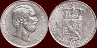 Koninkrijk der Nederlanden ½ Gulden NEDERLAND (NETHERLANDS, KINGDOM) - WILLEM III, 1849-1890 - -