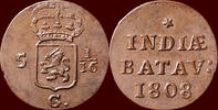 Duit NEDERLAND (NETHERLANDS, KINGDOM) - NEDERLANDS OOST-INDIË (DUTCH EAST INDIES) - LODEWIJK NAPOLEON, 1806-1810 - 1808, Hoorn -