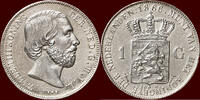 Koninkrijk der Nederlanden 1 Gulden NEDERLAND (NETHERLANDS, KINGDOM) - WILLEM III, 1849-1890 - -