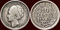Koninkrijk der Nederlanden 10 Cents NEDERLAND (NETHERLANDS, KINGDOM) - WILHELMINA, 1890-1948 - 1943 P, Philadelphia -