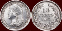 Koninkrijk der Nederlanden 10 Cents NEDERLAND (NETHERLANDS, KINGDOM) - WILHELMINA, 1890-1948 - -