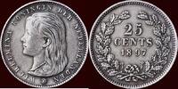 Koninkrijk der Nederlanden 25 Cents NEDERLAND (NETHERLANDS, KINGDOM) - WILHELMINA, 1890-1948 - -