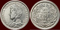 Koninkrijk der Nederlanden 25 Cents NEDERLAND (NETHERLANDS, KINGDOM) - WILHELMINA, 1890-1948 - -