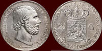 Koninkrijk der Nederlanden 2 ½ Gulden NEDERLAND (NETHERLANDS, KINGDOM) - WILLEM III, - 1874 - 1e halfjaar -