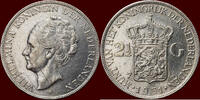 Koninkrijk der Nederlanden 2 ½ Gulden NEDERLAND (NETHERLANDS, KINGDOM) - WILHELMINA, 1890-1948 - -