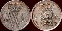 Koninkrijk der Nederlanden ½ Cent NEDERLAND (NETHERLANDS, KINGDOM) - WILLEM I, 1815-1840 - 1822, Brussel -