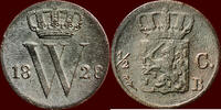 Koninkrijk der Nederlanden ½ Cent NEDERLAND (NETHERLANDS, KINGDOM) - WILLEM I, 1815-1840 - 1828, Brussel -
