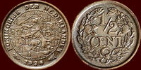 Koninkrijk der Nederlanden ½ Cent NEDERLAND (NETHERLANDS, KINGDOM) - WILHELMINA, 1890-1948 - -