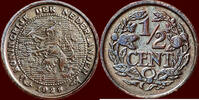 Koninkrijk der Nederlanden ½ Cent NEDERLAND (NETHERLANDS, KINGDOM) - WILHELMINA, 1890-1948 - -