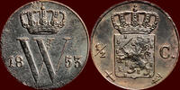 Koninkrijk der Nederlanden ½ Cent NEDERLAND (NETHERLANDS, KINGDOM) - WILLEM III, 1849-1890 - -