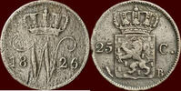 Koninkrijk der Nederlanden 25 Cents NEDERLAND (NETHERLANDS, KINGDOM) - WILLEM I, 1815-1840 - 1826, Brussel -