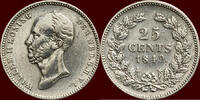 Koninkrijk der Nederlanden 25 Cents NEDERLAND (NETHERLANDS, KINGDOM) - WILLEM II, 1840-1849 - – HOGE 9 -