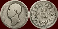 Koninkrijk der Nederlanden 25 Cents NEDERLAND (NETHERLANDS, KINGDOM) - WILLEM II, 1840-1849 - – SCHUINE 9 -