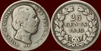 Koninkrijk der Nederlanden 25 Cents NEDERLAND (NETHERLANDS, KINGDOM) - WILLEM III, 1849-1890 - -