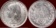 Koninkrijk der Nederlanden 25 Cents NEDERLAND (NETHERLANDS, KINGDOM) - WILHELMINA, 1890-1948 - -